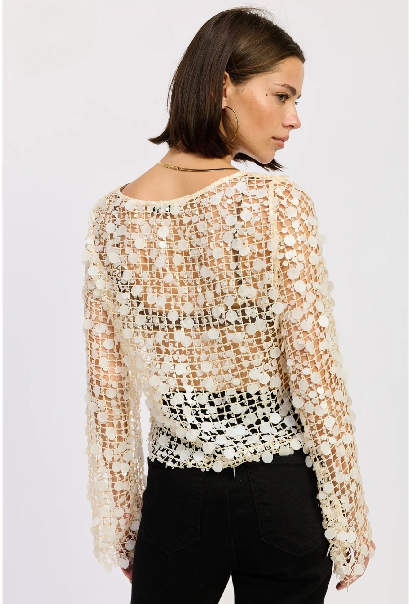 ZARA - Sequin Mesh Top